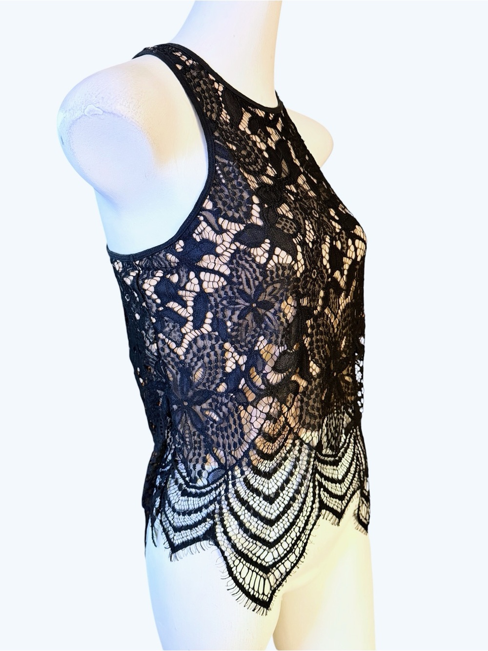 Express Black Lace Racerback Tank Top Small